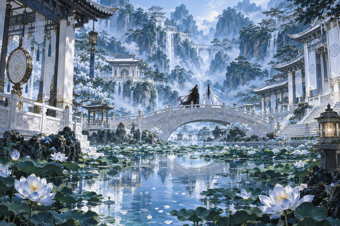 忘羡与云深不知处意象的 AI 同人插画